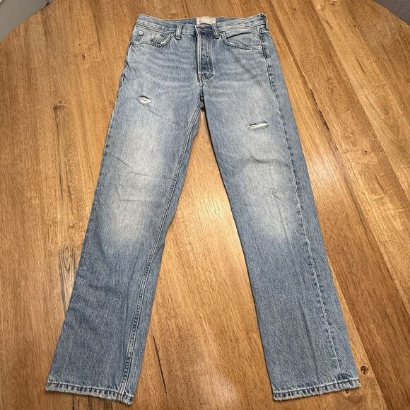 Everlane The Everybody Jean Womens Size E3 Short 29x29 Distressed Button Fly - Picture 11 of 14